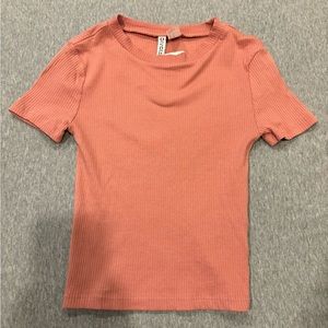 Pink Ribbed H&M Tee Shirt